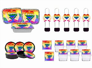 Kit Festa Pride LGBTQIA+ 120 peças (30 pessoas) preto