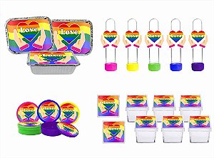 Kit Festa Pride LGBTQIA+ 40 peças (10 pessoas)