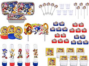 Kit festa Sonic e sua Turma 191 peças (20 pessoas)