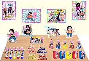 Kit Festa Steven universo 104 peças (15 pessoas) cone milk