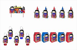 Kit Festa Superman Baby 31 peças (10 pessoas) cone milk