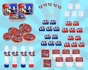 Kit Festa Mario X Sonic 110 Peças