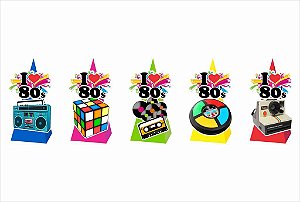 30 Caixinhas CONE para doces Anos 80 colorido