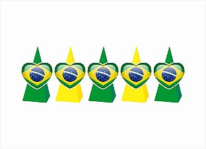 10 Caixinhas CONE para doces Pátria Amada Brasil