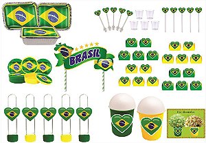 Kit Festa Pátria Amada Brasil  283 peças (30 pessoas) marmita vso