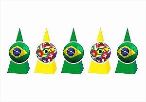 10 Caixinhas CONE para doces Copa do Mundo Brasil