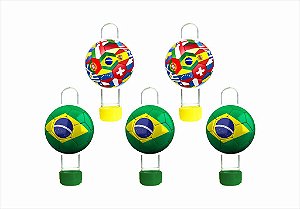 10 tubetes 13cm para doces Copa do Mundo Brasil