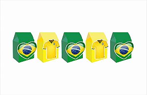 10 Caixinhas MILK para doces Copa Seleção Brasil
