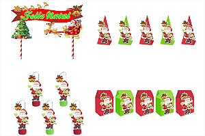 Kit Festa de Natal 46 peças (15 pessoas) cone milk