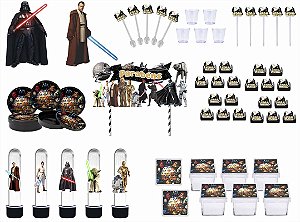 Kit Festa Star Wars 283 peças (30 pessoas) painel e cx