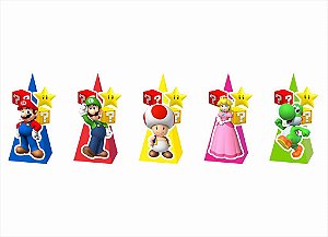 10 Caixinhas CONE para doces Super Mario Bros