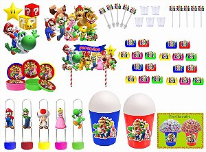 Kit Festa Super Mario Bros 105 peças (10 pessoas)