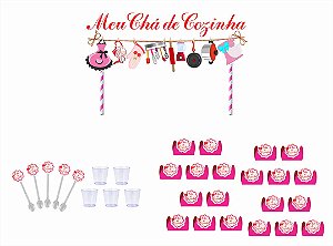 Kit Festa Chá de Cozinha pink 151 peças