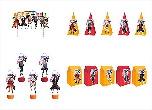 Kit Festa Naruto 46 peças (15 pessoas) cone milk