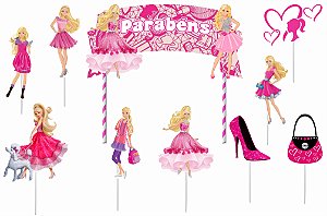 Topo De Bolo Barbie 10 Peças