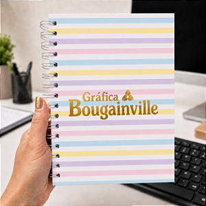 Agenda personalizada com dourado
