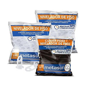 Nivelador De Piso Porcelanato 2mm 200un + 50 Cunhas Metasul