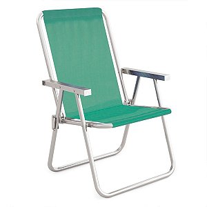 Cadeira de Praia Alta Conforto Mor Alumínio Anis 2162