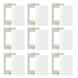 9 Conjuntos Placa 4x2 cega c/ suporte Branco Sleek Margirius
