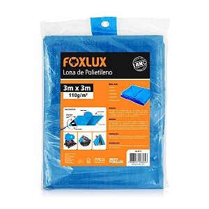 Lona de Polietileno 3x3 Azul Com Ilhós FoxLux