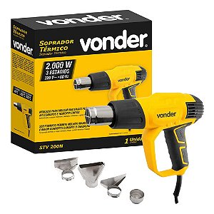 Soprador Térmico Vonder 2000w Stv200n 3 Estágios C/acessório