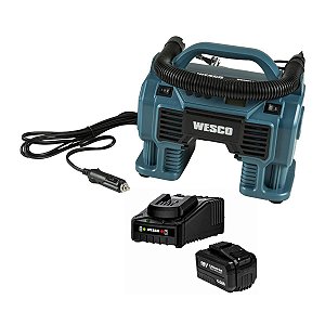 Kit Compressor Ar Portátil C/Bateria 4Ah 18v C/ Bicos Ws2961.9 Wesco