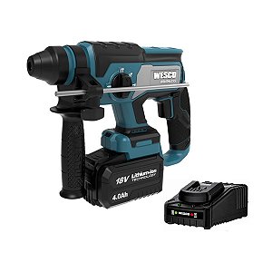 Kit Martelete Perfurador Wesco C/Bateria 4ah Carregador 18v WS2806.9