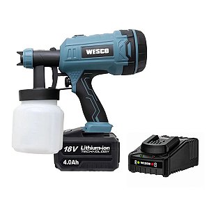 Kit Pistola Pulverizadora Pintura Com Bateria 4ah 18V Ws2342.9 Wesco