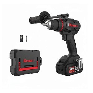 Kit Parafusadeira Furadeira de Impacto Brushless Com Bateria Kress KUC33.91
