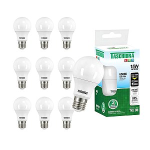 Kit 10 Lâmpadas de Led Bulbo A60 TKL 90 15W E27 6500K Taschibra