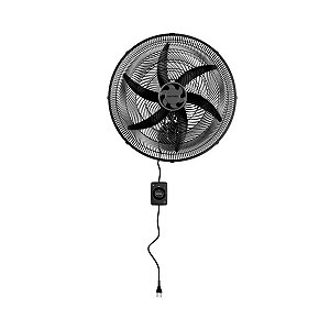 Ventilador de Parede Oscilante Monta Fácil 50cm Preto 6P 220V Premium Ventisol