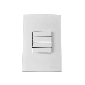 Conjunto 4x2 Interruptor 4 Teclas Paralelo Branco Margirius