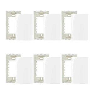 6 Conjuntos Placa 4x2 Cega c/Suporte Branco Sleek Margirius