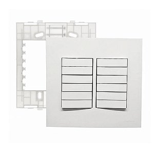 Conjunto 4x4 Interruptor 12 Teclas Simples Sleek Margirius