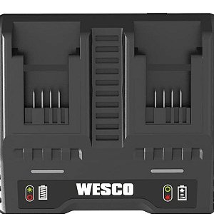 Carregador De Bateria Duplo 18v Bivolt Wesco Ws9919