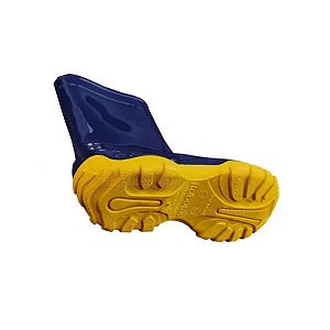 Bota Infantil Impermeável Azul Amarela Galocha Pvc Borracha Calfor