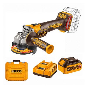 Esmerilhadeira Angular 4.1/2" 1000W 20V P20S Brushless S/Bateria Ingco