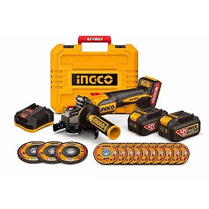 Esmerilhadeira Angular Brushless 4.1/2" 42V Max Linha P20S C/2 BAT INGCO CAGLI4108112-9