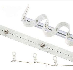 Kit Fita Wave Regular + Cordão + Rodízios p/ 1m de Tecido