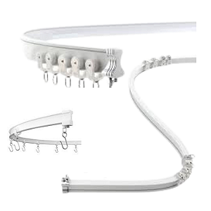 Trilho Flexivel para Cortinas - Kit Completo - Quarto - Sala - Teto - Cortinas Curvas