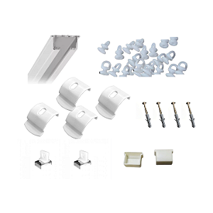 Kit Trilho Suíço Simples 2 Metros Completo – Com Presilhas, Deslizantes, Capa e Terminais - Meridiano