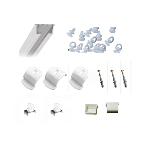 Kit Trilho Suíço Simples 1,5 Metros Completo – Com Presilhas, Deslizantes, Capa e Terminais - Meridiano