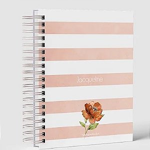 Caderno A5 Flor Pêssego Capa Personalizada