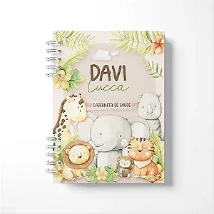 Caderneta de Vacinação Personalizada | Tema Safari Zoo