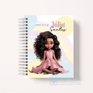 Agenda Berçário Creche Personalizada - Boneca morena