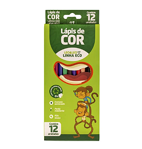 Lápis de cor 12 cores Linha ECO LEO&LEO