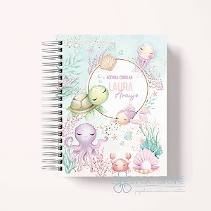 Agenda Berçário Creche Personalizada - Fundo do Mar Menina