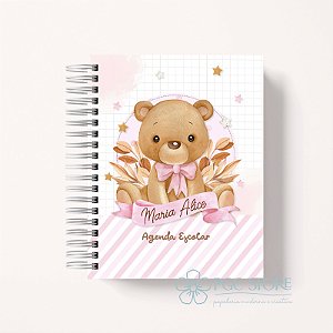 Agenda Berçário Creche Personalizada - Ursinha de Pelúcia menina