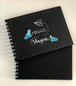 Álbum de Fotos Scrapbook Folhas Preta Minhas Viagens