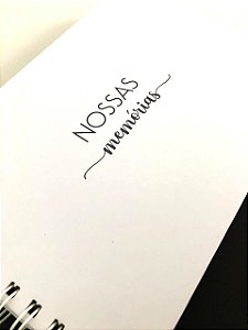 Álbum de Fotos Scrapbook Folhas Preta Nossas Memórias Capa Dura Branca